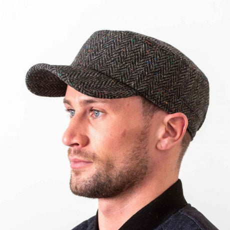 Authentic Dongeal Tweed Irish Cadet Hat Charcoal Creative Irish Gift