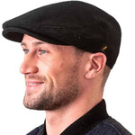 Men's Donegal Tweed Touring Cap  Black Creative Irish Gift