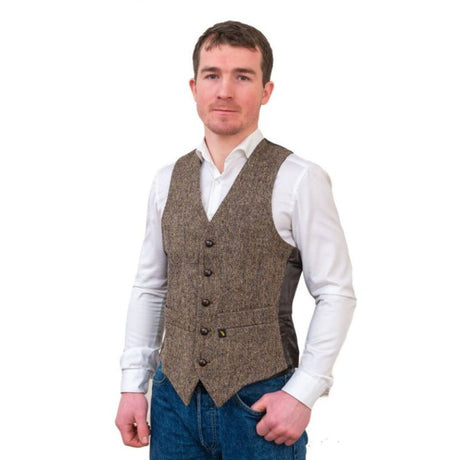 Men's Donegal Wool Irish Vest Brown Creative Irish Gift