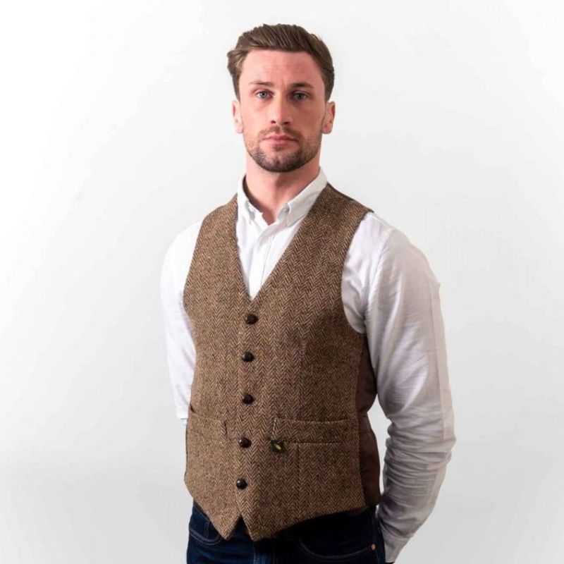 Men's Donegal Wool Irish Vest Creative Irish Gift