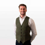 Men's Donegal Wool Irish Vest Green Creative Irish Gift