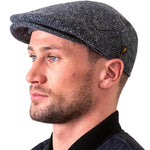 Men's Donegal Tweed Driving Cap Blue Creative Irish Gift