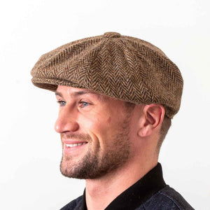 Men's Donegal Tweed Newsboy Cap Brown Cretative Irish Gift