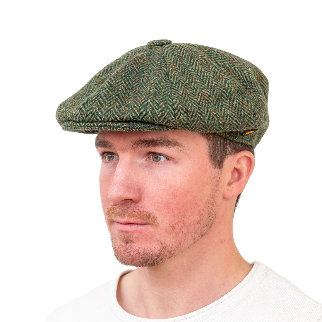 Men's Donegal Tweed Newsboy Cap Green Creative Irish Gift