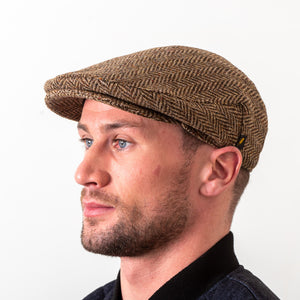 Men's Donegal Tweed Touring Cap  Brown Creative Irish Gift