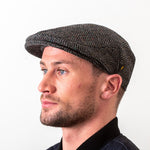 Men's Donegal Tweed Touring Cap  Charcoal Creative Irish Gift