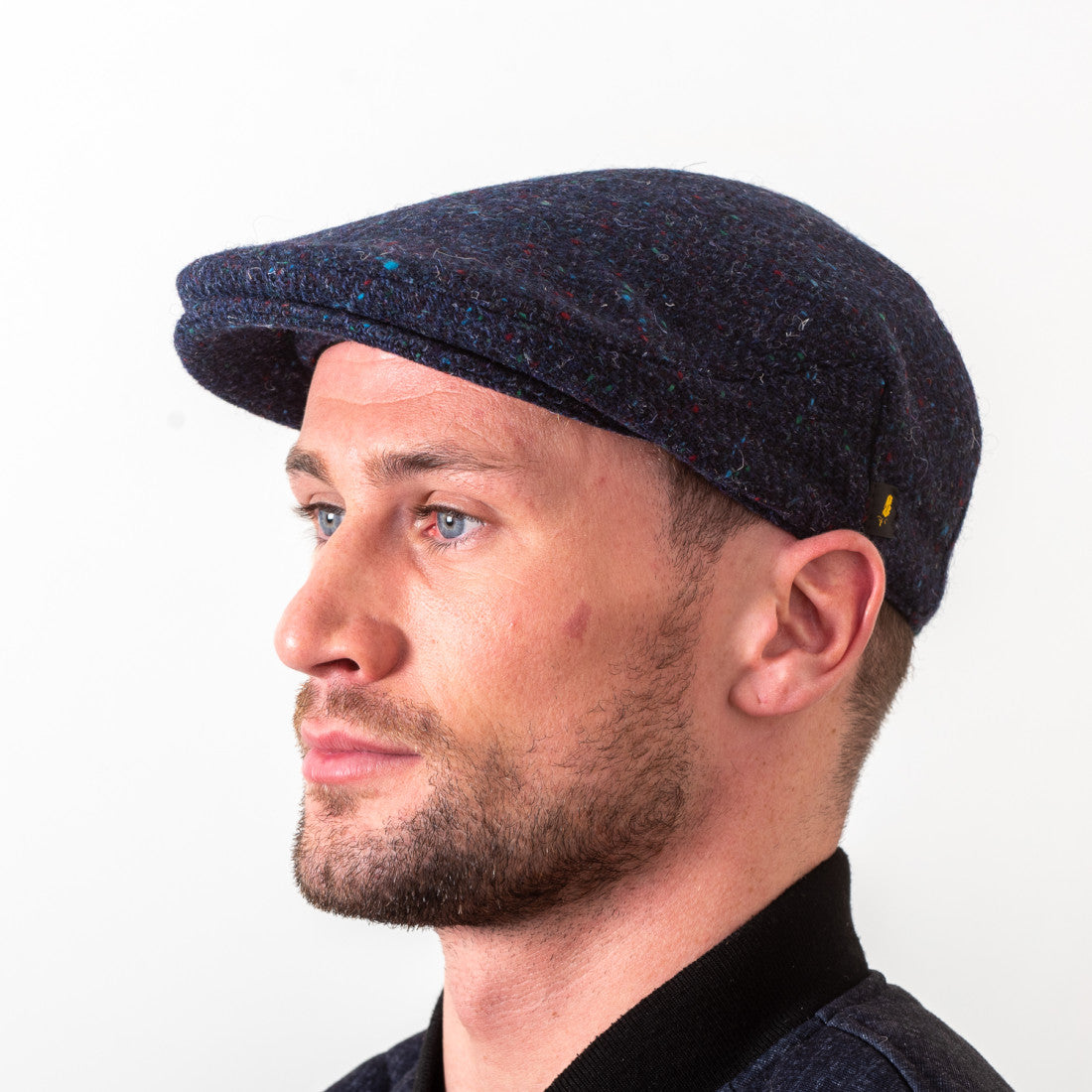 Men's Donegal Tweed Touring Cap  Navy Creative Irish Gift