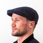 Men's Donegal Tweed Touring Cap  Navy Creative Irish Gift