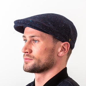 Men's Donegal Tweed Touring Cap  Navy Creative Irish Gift