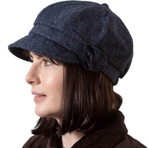 Womens New Wool Newsboy Hat Navy Creative Irish Gift