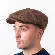 Men's Donegal Wool Irish Flat Cap Brown Creative Irish Gift