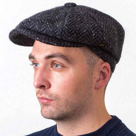 Men's Donegal Wool Irish Flat Cap Charcoal Creative Irish Gift