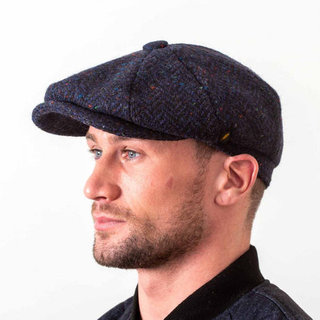 Men's Donegal Wool Irish Flat Cap Navy Creative Irish Gift