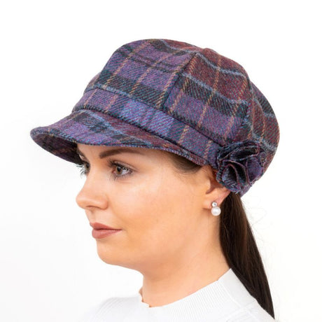 Ladies Wool Newsboy Hat with Rose Heather Creative Irish Gift