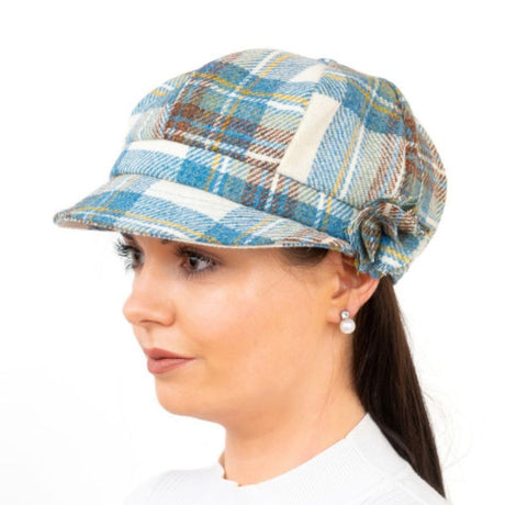 Ladies Wool Newsboy Hat with Rose Blue Creative Irish Gift