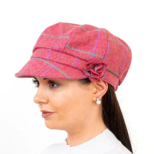 Ladies Wool Newsboy Hat with Rose Pink Creative Irish Gift