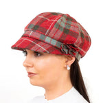 Ladies Wool Newsboy Hat with Rose Red Creative Irish Gift