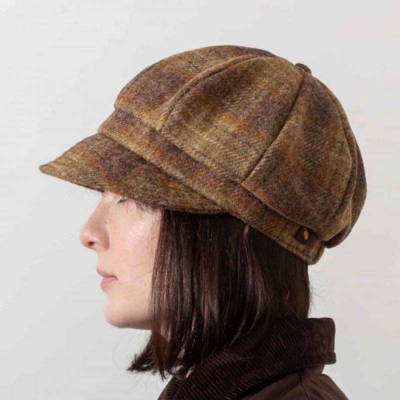 Ladies Wool Newsboy Hat with Rose Rustic Creative Irish Gift