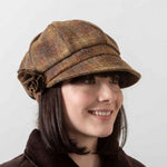 Ladies Wool Newsboy Hat with Rose Rustic Creative Irish Gift