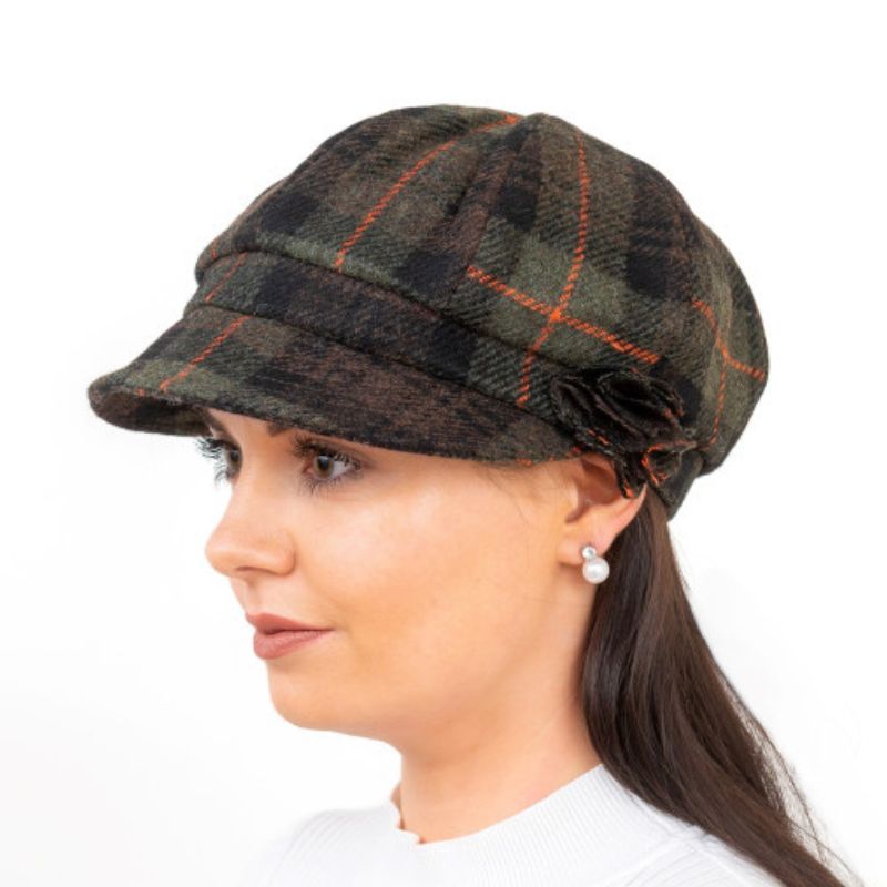 Ladies Wool Newsboy Hat with Rose Turf Creative Irish Gift