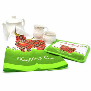 Highland Cow Scottish Tea Towel & Pot Holder-Creative Irish gift