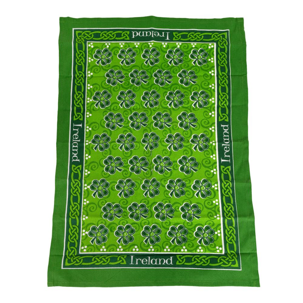 Celtic Tea Towel with Book of Kells shamrock studio Artwork Creative Irish Gifts