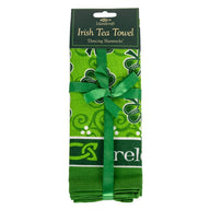 Celtic Tea Towel with Book of Kells dancing shamrock Artwork Creative Irish Gifts