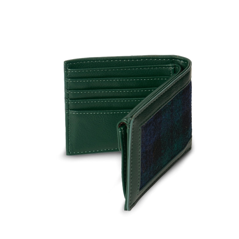 ISL-4589GRNTTM00 Men's Genuine Harris Tweed Bi-Fold Wallet, Blue/Green Creative Irish Gifts
