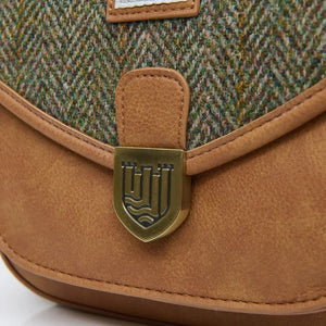 ISL-8319CHEHBL00 Harris Tweed Leather Saddle Bag with Scottish Tartan Closely Creative Irish gift