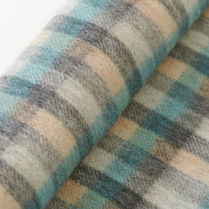 ISL-SCARF2-ISLTT Scottish Tartan Lambswool Fringed Scarf, Blue-Cream Creative Irish gift