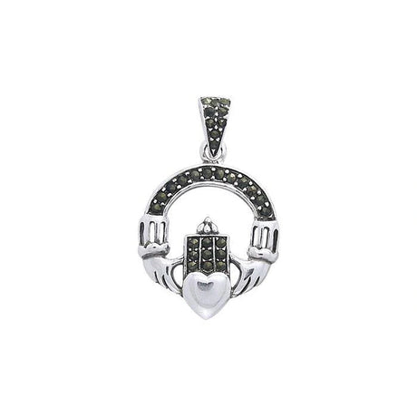 J24343S Irish Claddagh Necklace with Moissanite Stones Creative Irish Gifts
