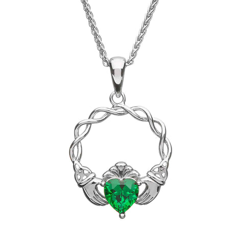 Claddagh Green Stone Necklace - Creative Irish Gifts