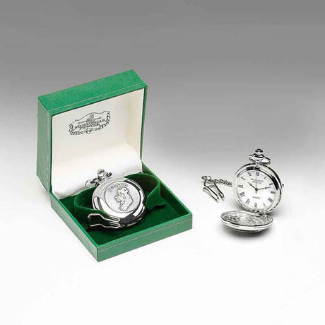 JA766 Pewter Pocket Watch with Irelands Map Embossed Creative Irish gift