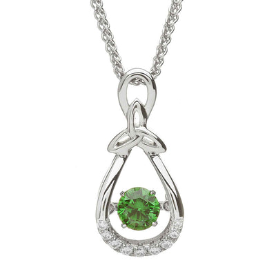 Sterling Silver Necklace - Green Stone - Creative Irish Gifts