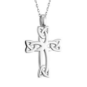 Silver Celtic Cross with Trinity Necklace - Creative Irish Gifts