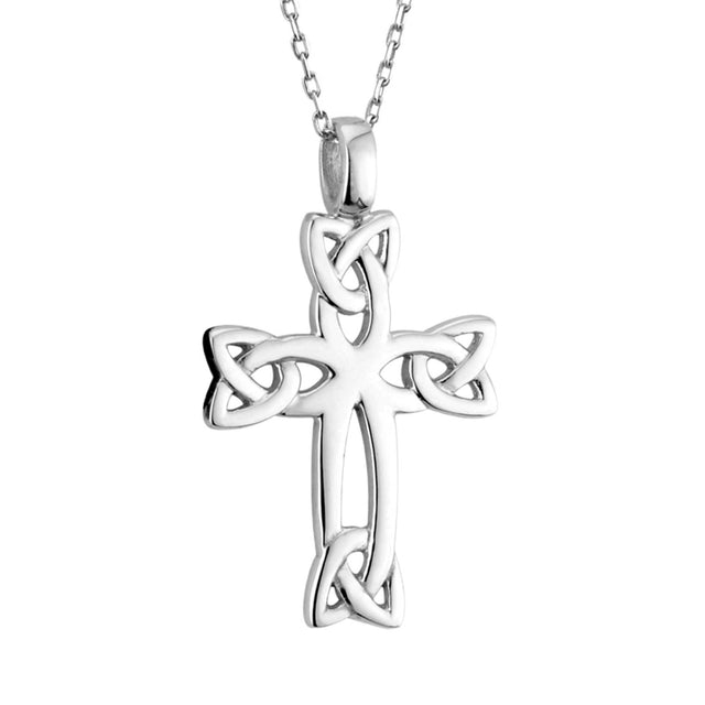 Silver Celtic Cross with Trinity Necklace - Creative Irish Gifts