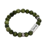 JCW-46617 Connemara Marble Beads Bracelet, Courage Charm studio Creative Irish Gifts
