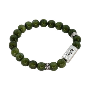 JCW-46619 Connemara Marble Beads Bracelet, Hope Charm studio Creative Irish Gifts
