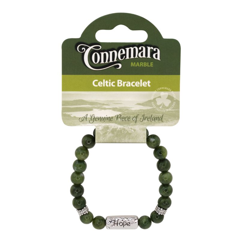 JCW-46619 Connemara Marble Beads Bracelet, Hope Charm Creative Irish Gifts
