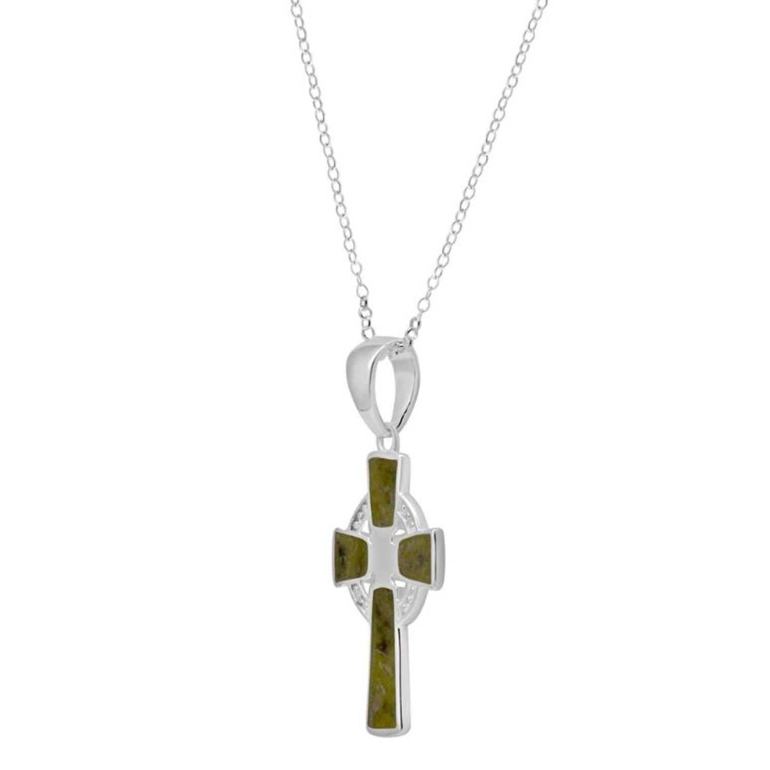 Connemara Marble Celtic Cross Necklace | Fast US Shipping