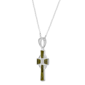 JCW-61601 Connemara Marble Celtic Cross Necklace Creative Irish Gifts
