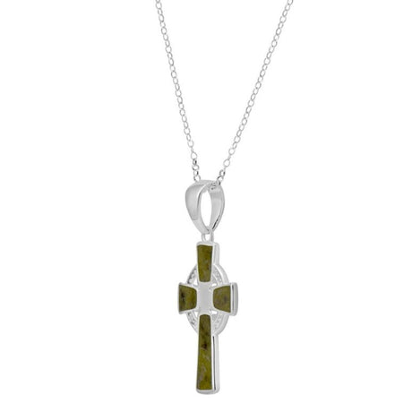 JCW-61601 Connemara Marble Celtic Cross Necklace Creative Irish Gifts
