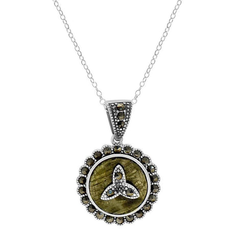 JCW-70043 Silver Celtic Trinity Necklace with Moissanite Stones Creative Irish Gifts
