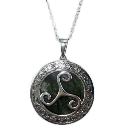 JCW-70146 Round Celtic Triskelion Silver Pendant  Creative Irish Gifts

