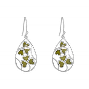 JCW-7026 Connemara Marble Shamrock Earrings Creative Irish Gifts
