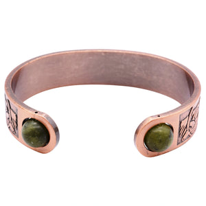 JCW-77903 Connemara Marble Celtic Knotwork Copper Bangle Back View Creative Irish Gifts
