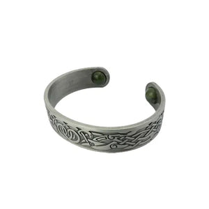 JCW-77907 Engraved Celtic Knotwork Connemara Cuff Bracelet, Silver-Creative Irish gift