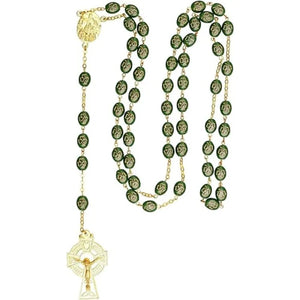 JCW-G51202 Engraved Shamrock Irish Five Decade Rosary Creative Irish gift
