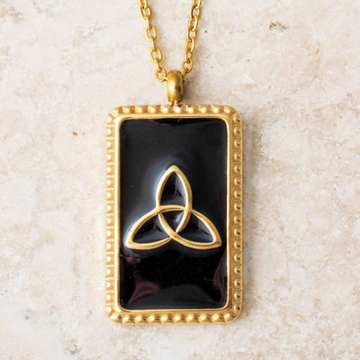 Trinity Black Enamel Necklace - Creative Irish Gifts