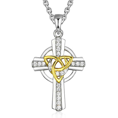 Celtic Cross with Trinity Center Necklace - Creative Irish Gifts